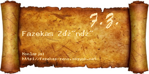 Fazekas Zénó névjegykártya